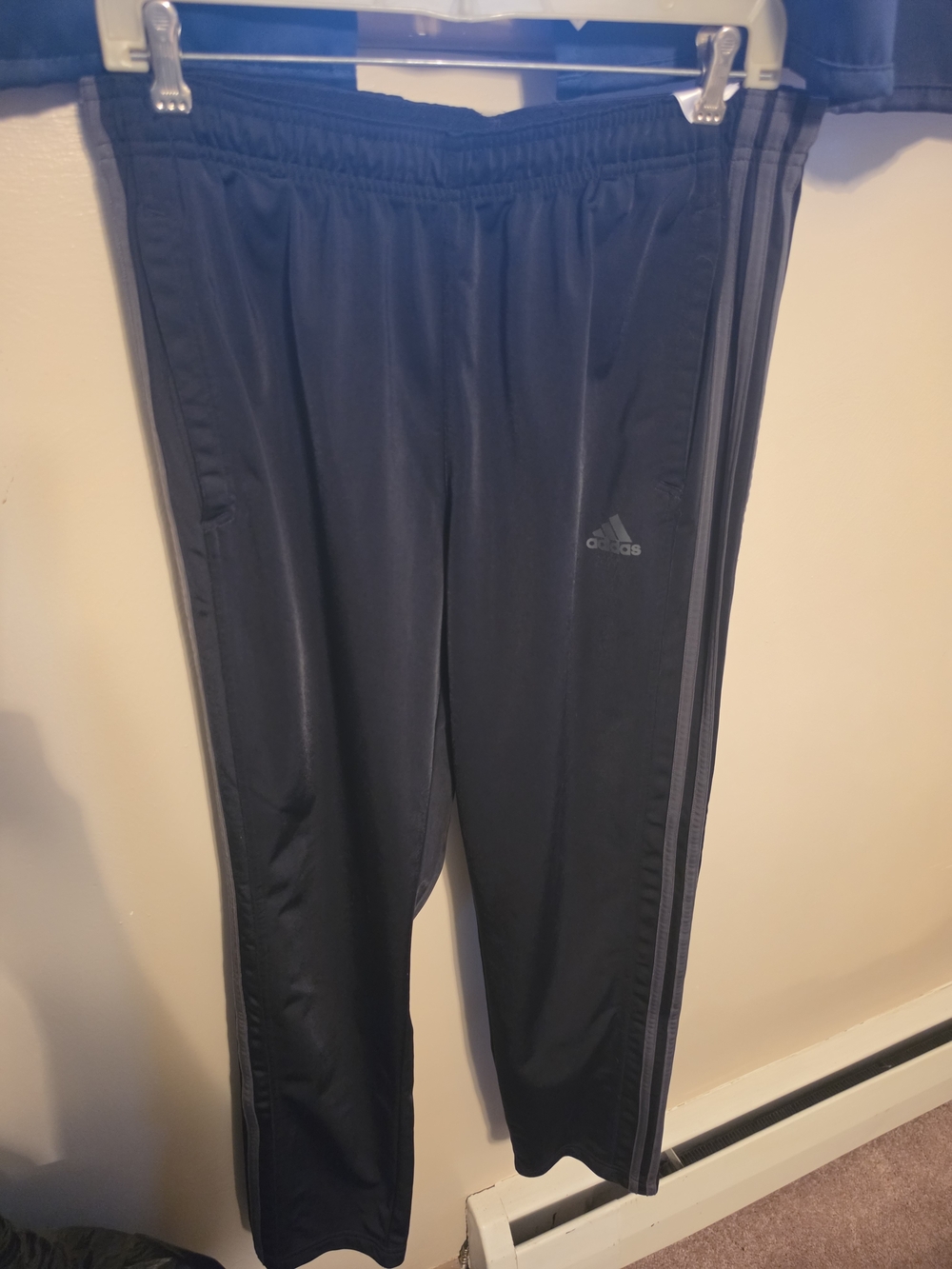 Adidas Black Track Pants with Side Stripes
